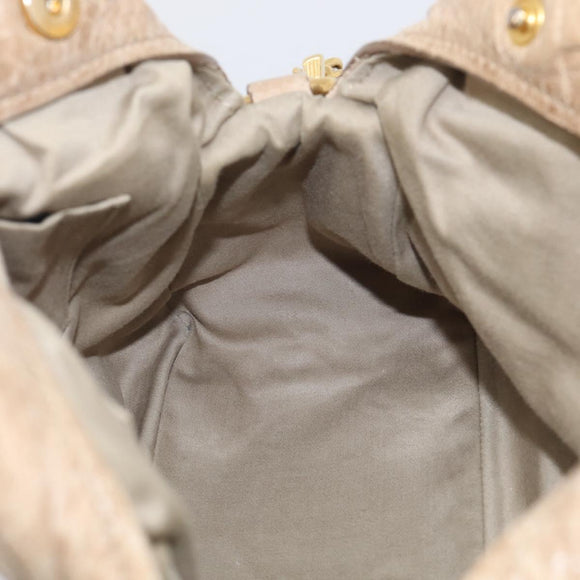 Miu Miu Hand Bag Leather 2way Beige Gold Auth mr3219A
