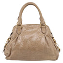 Miu Miu Hand Bag Leather 2way Beige Gold Auth mr3219A-3