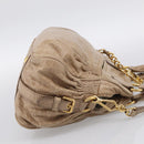 Miu Miu Hand Bag Leather 2way Beige Gold Auth mr3219A-5