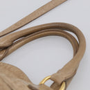 Miu Miu Hand Bag Leather 2way Beige Gold Auth mr3219A-8