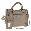 Balenciaga The Vero Hand Bag Leather 2way Beige 235216 Auth mr3220V-1