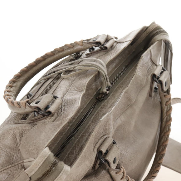Balenciaga The Vero Hand Bag Leather 2way Beige 235216 Auth mr3220V