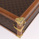 CELINE Macadam Canvas Trunk PVC Leather Brown Gold Auth mr3222-10