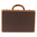 CELINE Macadam Canvas Trunk PVC Leather Brown Gold Auth mr3222-2