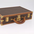 CELINE Macadam Canvas Trunk PVC Leather Brown Gold Auth mr3222-6