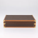 CELINE Macadam Canvas Trunk PVC Leather Brown Gold Auth mr3222-9