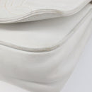 CELINE Chain Shoulder Bag Leather White Gold Auth mr3223-11