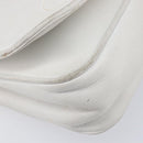 CELINE Chain Shoulder Bag Leather White Gold Auth mr3223-12