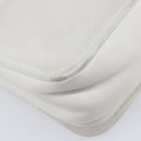 CELINE Chain Shoulder Bag Leather White Gold Auth mr3223-14