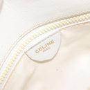 CELINE Chain Shoulder Bag Leather White Gold Auth mr3223-22