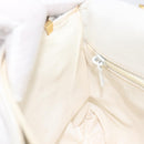 CELINE Chain Shoulder Bag Leather White Gold Auth mr3223-25