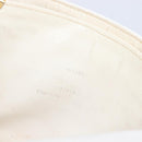 CELINE Chain Shoulder Bag Leather White Gold Auth mr3223-30