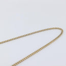 CELINE Chain Shoulder Bag Leather White Gold Auth mr3223-9
