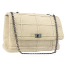 CHANEL Shoulder Bag Mouton Beige Silver CC Auth mr3227-1