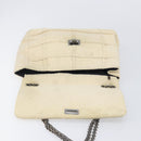 CHANEL Shoulder Bag Mouton Beige Silver CC Auth mr3227-18