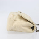 CHANEL Shoulder Bag Mouton Beige Silver CC Auth mr3227-4
