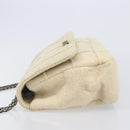 CHANEL Shoulder Bag Mouton Beige Silver CC Auth mr3227-5