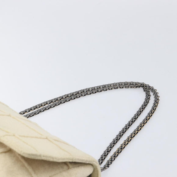 CHANEL Shoulder Bag Mouton Beige Silver CC Auth mr3227