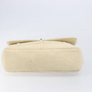 CHANEL Shoulder Bag Mouton Beige Silver CC Auth mr3227-9