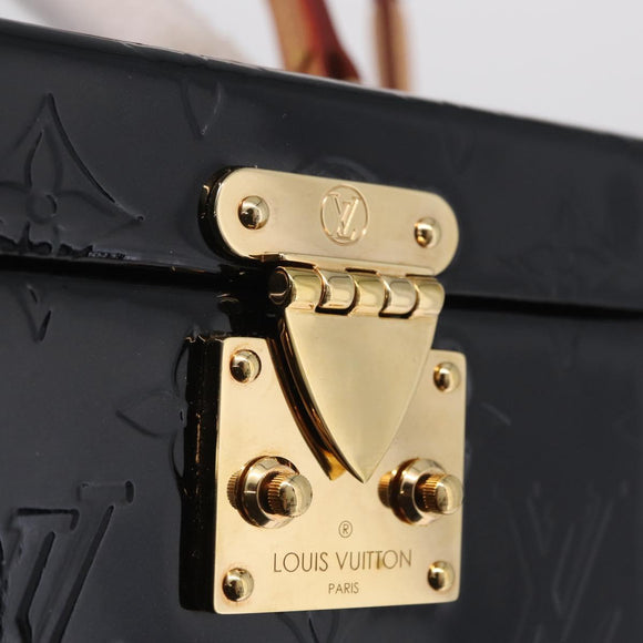 LOUIS VUITTON Monogram Vernis Bleecker Cosmetic Pouch Black LV Auth mr3231A