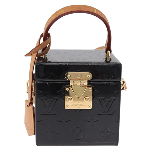 LOUIS VUITTON Monogram Vernis Bleecker Cosmetic Pouch Black LV Auth mr3231A