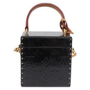 LOUIS VUITTON Monogram Vernis Bleecker Cosmetic Pouch Black LV Auth mr3231A-3