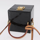 LOUIS VUITTON Monogram Vernis Bleecker Cosmetic Pouch Black LV Auth mr3231A-6