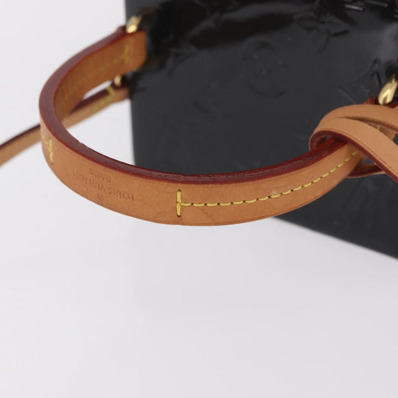 LOUIS VUITTON Monogram Vernis Bleecker Cosmetic Pouch Black LV Auth mr3231A