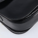 CELINE Horse Carriage Shoulder Bag Leather Black Gold Auth mr3232-11