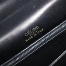 CELINE Horse Carriage Shoulder Bag Leather Black Gold Auth mr3232-19