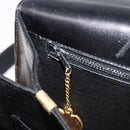 CELINE Horse Carriage Shoulder Bag Leather Black Gold Auth mr3232-24