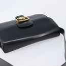 CELINE Horse Carriage Shoulder Bag Leather Black Gold Auth mr3232-6