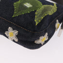 FENDI Mamma Baguette Shoulder Bag Denim Blue Silver Auth mr3235V-15