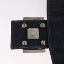 FENDI Mamma Baguette Shoulder Bag Denim Blue Silver Auth mr3235V-18
