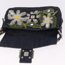 FENDI Mamma Baguette Shoulder Bag Denim Blue Silver Auth mr3235V-20
