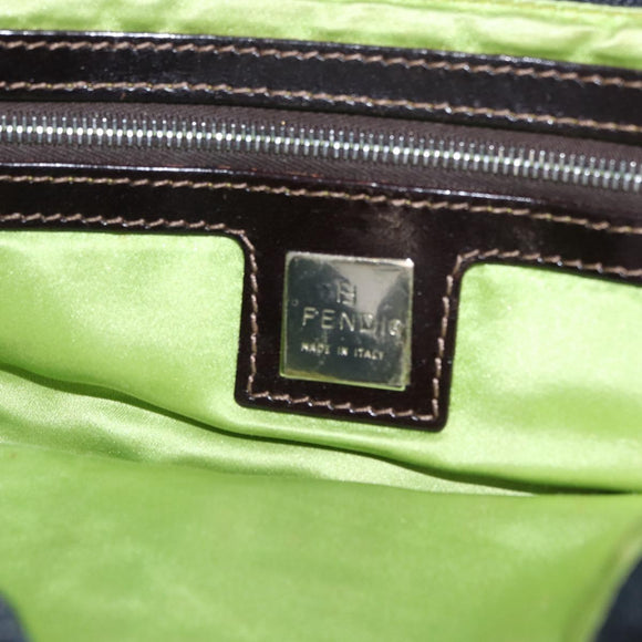 FENDI Mamma Baguette Shoulder Bag Denim Blue Silver Auth mr3235V