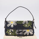 FENDI Mamma Baguette Shoulder Bag Denim Blue Silver Auth mr3235V-29