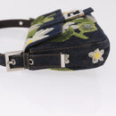 FENDI Mamma Baguette Shoulder Bag Denim Blue Silver Auth mr3235V-5