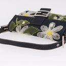 FENDI Mamma Baguette Shoulder Bag Denim Blue Silver Auth mr3235V-6