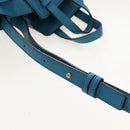 LOEWE Studio Ghibli Hammock Drawstring Bag Leather 2way Blue Gold Auth mr3237SM-10