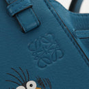LOEWE Studio Ghibli Hammock Drawstring Bag Leather 2way Blue Gold Auth mr3237SM-17