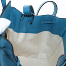 LOEWE Studio Ghibli Hammock Drawstring Bag Leather 2way Blue Gold Auth mr3237SM-21