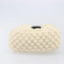FENDI Mamma Baguette Shoulder Bag Wool Beige Silver Auth mr3241V-10