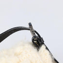 FENDI Mamma Baguette Shoulder Bag Wool Beige Silver Auth mr3241V-15