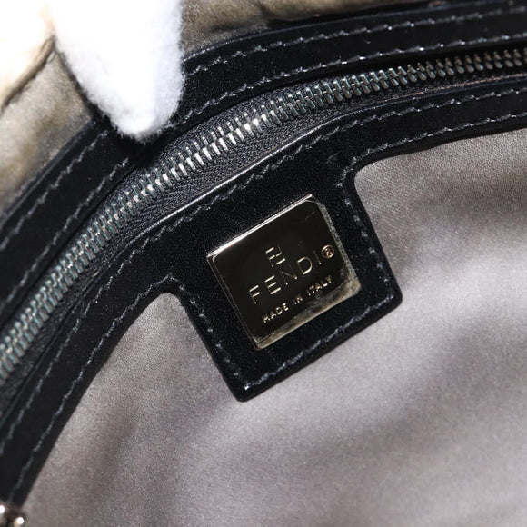 FENDI Mamma Baguette Shoulder Bag Wool Beige Silver Auth mr3241V