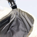 FENDI Mamma Baguette Shoulder Bag Wool Beige Silver Auth mr3241V-21