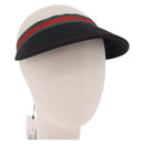 GUCCI Web Sherry Line Sun Visor L Black Auth mr3243-1