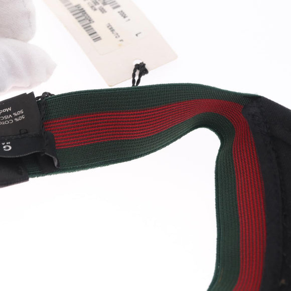 GUCCI Web Sherry Line Sun Visor L Black Auth mr3243