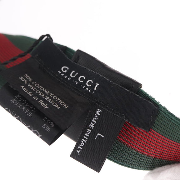 GUCCI Web Sherry Line Sun Visor L Black Auth mr3243