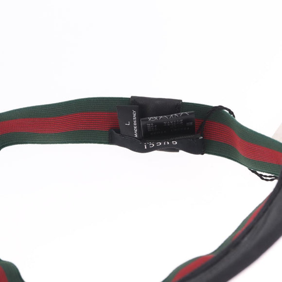 GUCCI Web Sherry Line Sun Visor L Black Auth mr3243